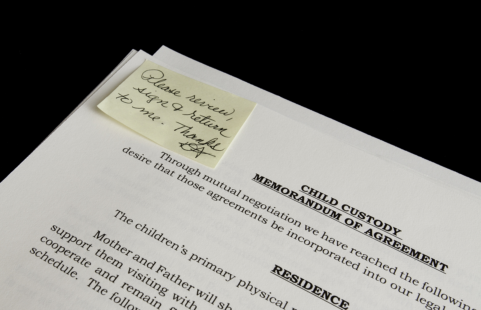 child custody agreement